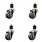 Service Caster 3'' SS Gray Poly Wheel Swivel 1-7/8'' Expanding Stem Caster Set, 4PK SCC-SSEX20S314-PPUB-178-4 - alternate 1